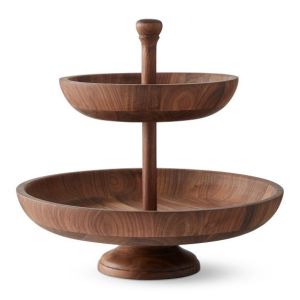 Wooden Two tier cake stand