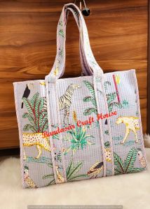Quilted Cotton Tote Bag