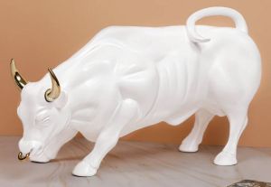 Abstract Art Charging Bull Figurine