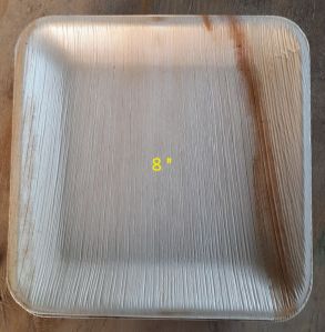 8 Inch square areca Plate