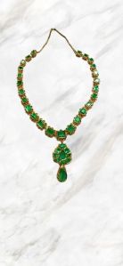 555ct natural colombian emerald vs1 green necklace