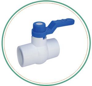 Solid UPVC Ball Valve Long Handle M S Plate
