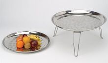 Stainless Steel Round Tray with Leg