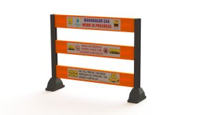 5 PC\'s Mgl 24 Inch LLDPE Road Safety Barricade RSB-5P-2.5M (Mgl)
