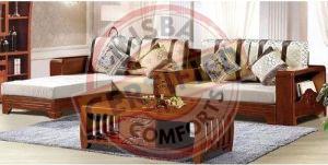 Wooden L Shape Sofa Set
