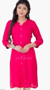 Pleated Cotton Shirt Style Kurti