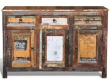 distressed wooden side board