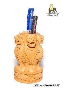 Wooden Ashoka Pen Stand