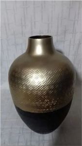 Black Golden Aluminium Flower Vase