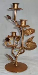 Brass 3 Light Candle Holder