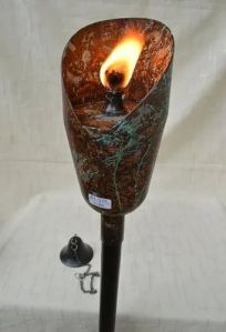 Iron Pipe Garden Decorative Oil Torch On Pole