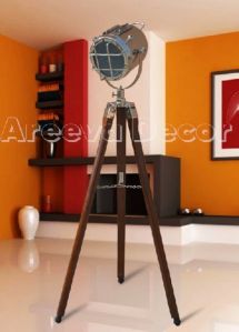 Chrome Finish Teak wood Tripod