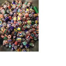 chevron glass beads in assorted multi coloured designs suitable