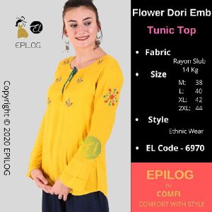 EPILOG Flower Dori Embroiderry Tunic Top