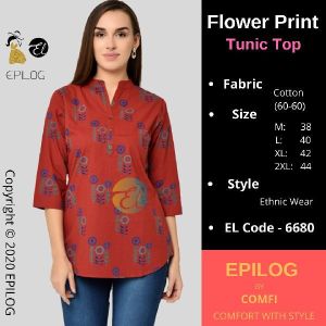 EPILOG Flower Print Tunic Top