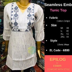 EPILOG Seamless Embroidery Tunic Top