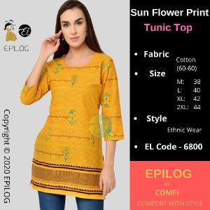 EPILOG Sun Flower Print Tunic Top