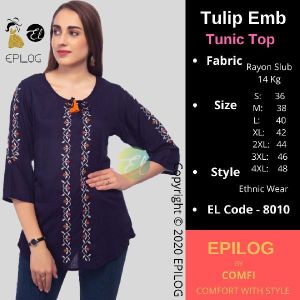 EPILOG Women Embroidered Straight Tunic Top