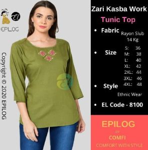 EPILOG Women Embroidered Straight Tunic Top