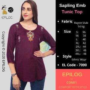 Women Embroidered Tunic Top