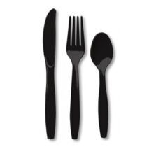 Black Finish Stainless Steel Kitchen Cutlery Set
