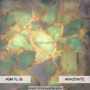Amazonite Semi Precious Backlit Stone Slab Tile