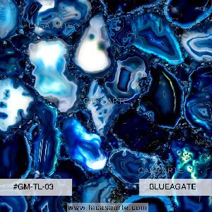 Blue Agate Semi Precious Stone Slab Tile
