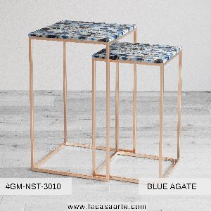 Blue Agate Nested Side Table