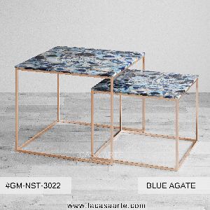 Blue Agate Nested Coffee Table