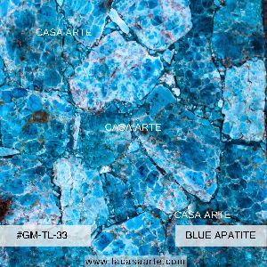 Blue Apatite Semi Precious Stone Slab Tile