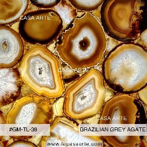 Brazilian Grey Agate Semi Precious Stone Slab Tile