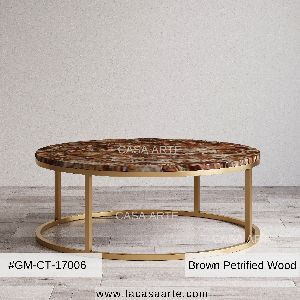 Brown Petrified Wood Coffee Center Table