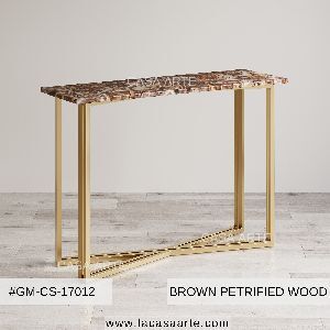 Brown Petrified Wood Console Table
