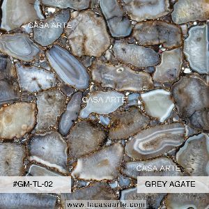 Grey Agate Semi Precious Stone Slab Tile