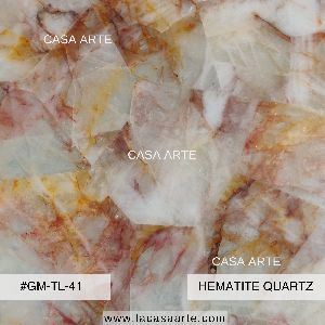Hematite Quartz Semi Precious Stone Slab Tile