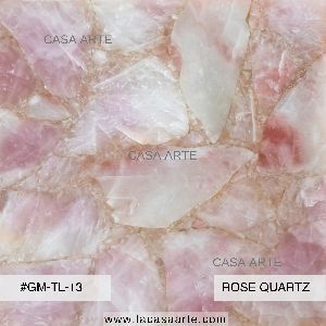 Rose Quartz Semi Precious Stone Slab Tile