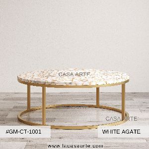 White Agate Coffee Center Table