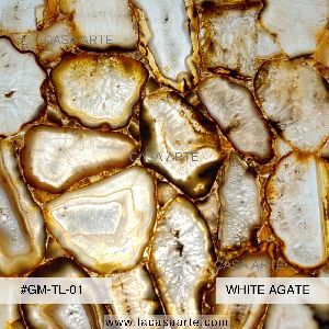 White Agate Semi Precious Stone Slab Tile