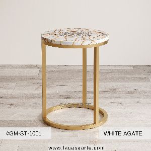 White Agate Side Table