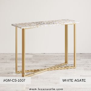 White Agate Console Table