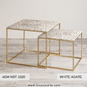 White Agate Nested Coffee Table