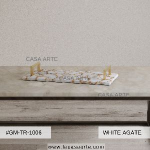 White Agate Serving Tray
