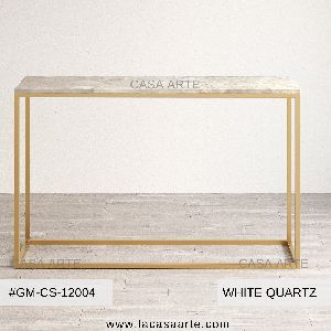 White Quartz Console Table
