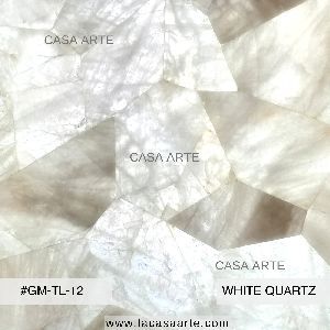White Quartz Semi Precious Stone Slab Tile