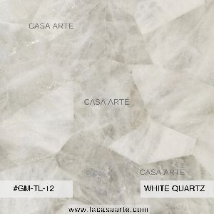 White Quartz Semi Precious Stone Slab Tile