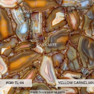 Yellow Carnelian Semi Precious Stone Slab
