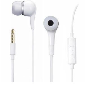 White Wired Earplug Earphone