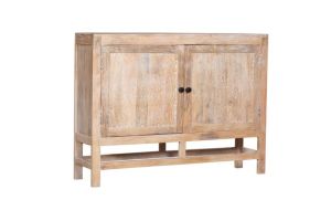 100x35x75cm  2 Door Mango Wood Cabinet