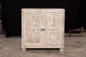 75x35x75cm 2 Door Mango Wood Cabinet