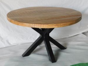 Mango Wood Dining Table with Iron Base